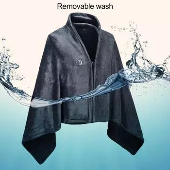 Электрический обогреватель, быстро нагреваемый, USB-зарядка, толстый плюш, 3 регулируемых температуры, теплая шаль, зимняя накидка, застежка на пуговицы, одеяло