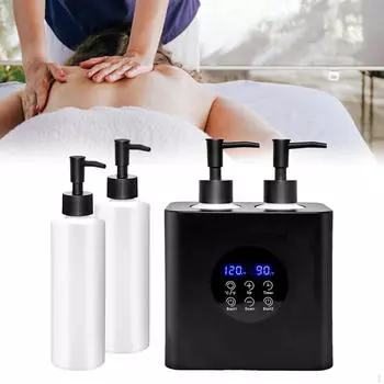 Электрический обогреватель для масла с двумя бутылками и регулируемой температурой, цвет кремовый черный чёрный