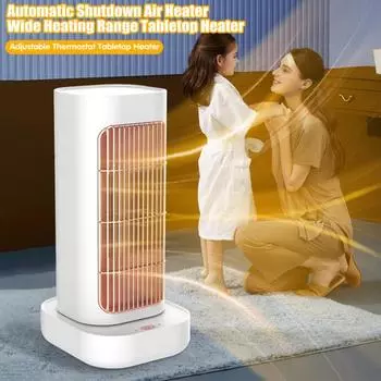 Электрический обогреватель мощностью 1300 Вт с низким уровнем шума, защитой от перегрева, быстрым нагревом, для ванной комнаты, настольный US Plug синий