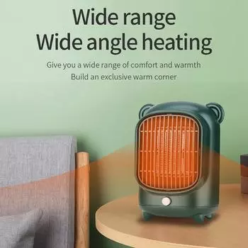 Электрический обогреватель Настольный мини PTC обогреватель Быстрый нагрев Бесшумный обогреватель Портативный бытовой офисный электрический обогреватель с вилкой США зелёный