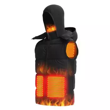 Электрический обогреватель с подогревом, электрический, защита от холода, электрический, электрический, электрический, с подогревом, питание от USB, съемный капюшон, быстрый обогрев, сетка в комплект не входит