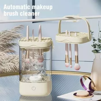 Электрический очиститель для кистей для макияжа 7000 об/мин USB автоматическая машина для чистки косметических кистей многофункциональный держатель для сушки косметических кистей контейнер для мытья инструментов розовый