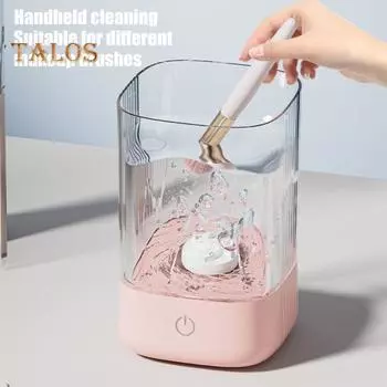 Электрический очиститель для кистей для макияжа 7000 об/мин USB автоматическая машина для чистки косметических кистей многофункциональный держатель для сушки косметических кистей контейнер для мытья инструментов розовый