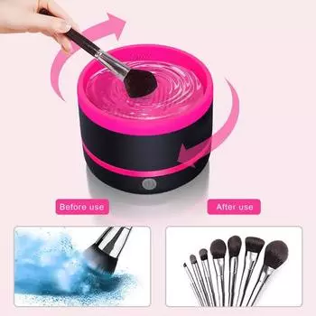 Электрический очиститель для кистей для макияжа, работающий от USB, машина для мойки кистей для макияжа, 100 об/мин, автоматический очиститель для косметических кистей всех размеров синий