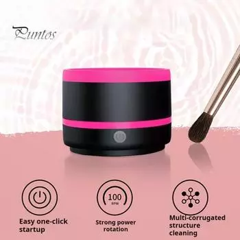 Электрический очиститель для кистей для макияжа, работающий от USB, машина для мойки кистей для макияжа, 100 об/мин, автоматический очиститель для косметических кистей всех размеров светло-фиолетовый
