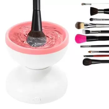 Электрический очиститель для кистей для макияжа с питанием от USB, силиконовый стаканчик для чистки косметических кистей, портативная автоматическая машина для чистки косметических кистей, моющие инструменты розовый/белый