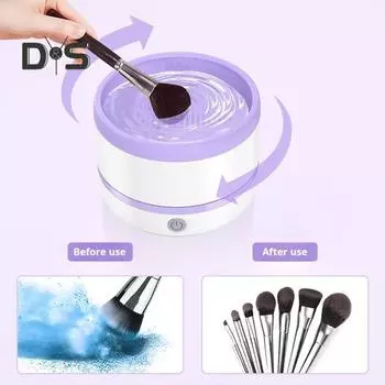 Электрический очиститель для кистей для макияжа с питанием от USB, силиконовый коврик для чистки косметических кистей, портативная автоматическая машина для чистки косметических кистей, моющие средства светло-фиолетовый