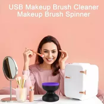 Электрический очиститель для кистей для макияжа с питанием от USB, силиконовый коврик для чистки косметических кистей, портативная автоматическая машина для чистки косметических кистей, моющие средства