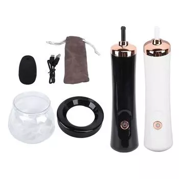 Электрический очиститель для кистей для макияжа ТИП C, зарядная сушилка для кистей для макияжа, 3 скорости, автоматическая косметическая щетка Black