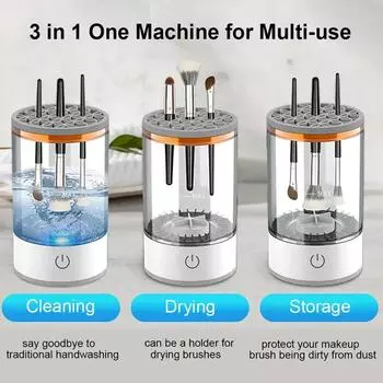 Электрический очиститель для кистей для макияжа USB, портативный, 3 в 1, сушилка для кистей для макияжа, ленивая чистка, мойка кистей, быстросохнущее устройство, новый белый