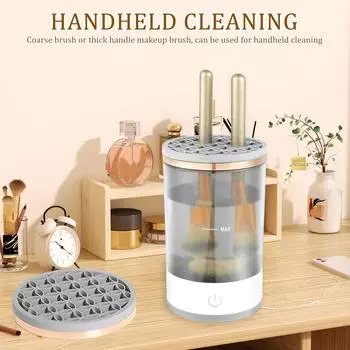 Электрический очиститель для кистей для макияжа USB, беспроводной, ленивый, косметический, чистящий инструмент для быстрой сушки для женщин белый