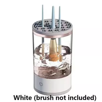 Электрический очиститель кистей для макияжа, перезаряжаемый мини-автоматический вращающийся кисть Pro Cosmetic, очиститель кистей для макияжа всех размеров белый