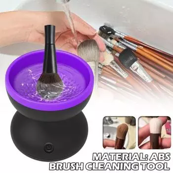 Электрический очиститель кистей для макияжа, портативный, простой в эксплуатации, подарок, автоматический электрический скруббер для женщин розы красного