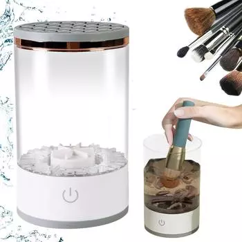 Электрический очиститель кистей для макияжа с сушилкой, машина для очистки кистей для макияжа 2 в 1 Wash&Dry, подходит для различных размеров косметических кистей для макияжа One Size белый