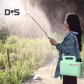 Электрический опрыскиватель 6 л, перезаряжаемый через USB, с телескопической штангой, 3 насадки, работающий от аккумулятора, портативный распылитель воды для ухода за газоном, садом и двором зелёный