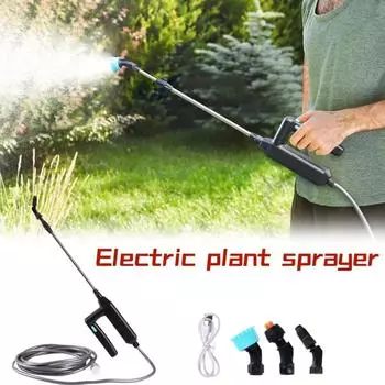 Электрический опрыскиватель для растений 3/5/8 м, садовый опрыскиватель со шлангом и 3 насадками, портативная аккумуляторная поливочная трубка для газона на патио