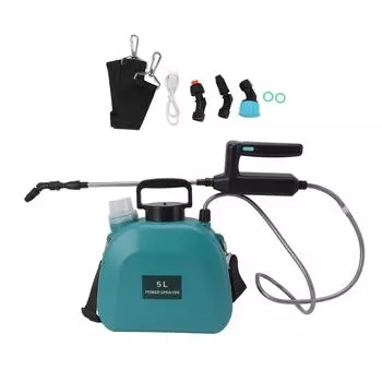 Электрический опрыскиватель на батарейках с широкими ручками и противоскользящим покрытием, рюкзак для опрыскивания растений зелёный