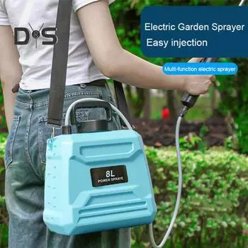Электрический опрыскиватель объемом 1,3 галлона/2,1 галлона со встроенным аккумулятором емкостью 18650 мАч, садовый опрыскиватель с телескопической распылительной трубкой для полива растений 5L белый