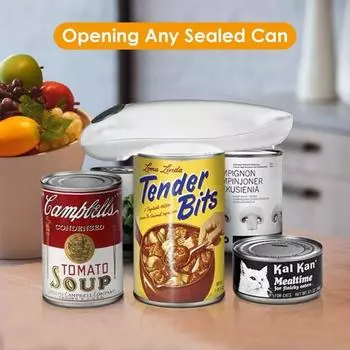 Электрический открывалка для консервных банок, магнитная, на батарейках, портативная, электронная, автоматическая, инструмент для открытия банок, кухонный гаджет, подарок шеф-повару от артрита для пожилых людей серебряный
