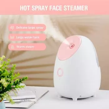 Электрический отпариватель для лица, уход за кожей, спа-салон для лица, профессиональный теплый туман, паровая баня для лица, красота, пароочиститель, распылитель белый