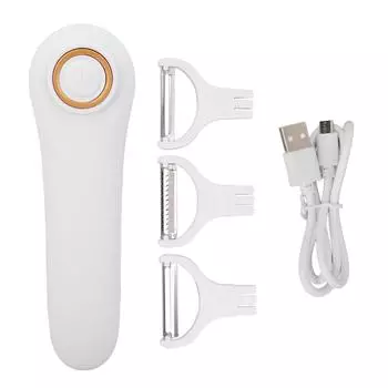 Электрический овощечистка, портативная USB-перезаряжаемая овощечистка для фруктов и овощей с 3 режущими головками для дома