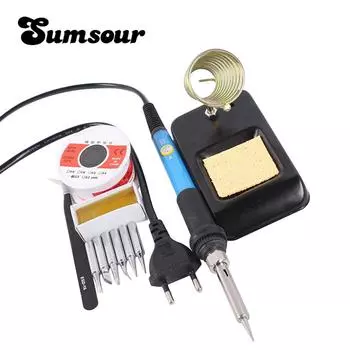 Электрический паяльник 60 Вт с железной рамкой, инструмент для ремонта оплетки припоя и сварки