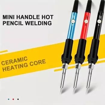 Электрический паяльник мощностью 60 Вт с регулируемой температурой, сварочная паяльная станция, паяльник с нагревательной ручкой, электрический паяльник для ремонта 60W&European standard чёрный