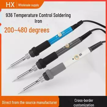 Электрический паяльник мощностью 60 Вт с регулируемой температурой для использования дома, в школе и на производстве.. Портативная модель с постоянной температурой 936. 936 Temperature Control Soldering Iron серый