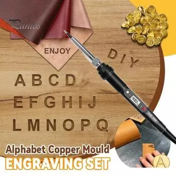 Электрический паяльник-ручка с цифровым дисплеем, регулируемая температура, компактный, портативный, широко используемый, 80 Вт, набор для выжигания по дереву EU