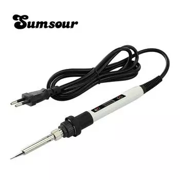 Электрический паяльник с регулируемой температурой, 80 Вт, 220 В/110 В, сварочные утюги с ЖК-дисплеем и цифровым дисплеем, инструменты для ремонта олова белый