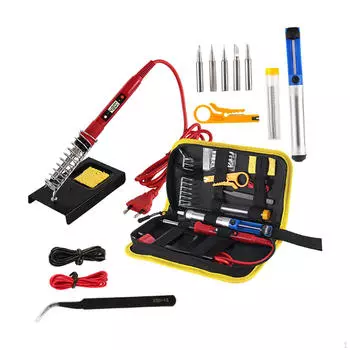 Электрический паяльник с регулируемой температурой, адаптер США 110 В, гаджеты для резьбы по дереву с ЖК-дисплеем красный