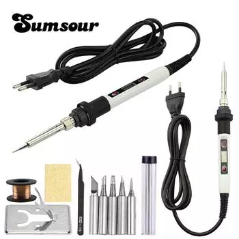 Электрический паяльник с регулируемым термостатом, 220 В/110 В, 80 Вт, сварочный инструмент