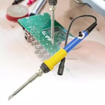 Электрический паяльник T12, ручка с белым светом, регулируемая температура, 12 В-24 В постоянного тока, термостойкий DIY синий