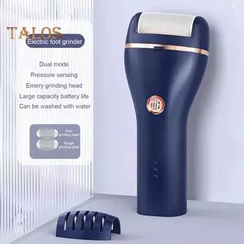 Электрический педикюрный аппарат для удаления мозолей на ногах, 2 скорости, регулируемый, устройство для удаления омертвевшей кожи на ногах, USB-перезаряжаемый комплект с 3 роликовыми головками для домашнего ухода за ногами синий