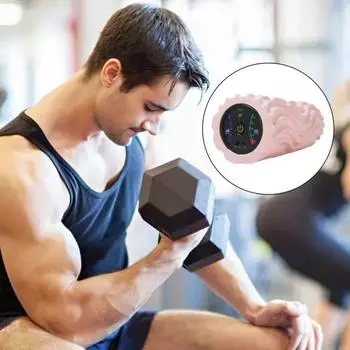 Электрический пенный ролик с 3 уровнями вибрации, регулируемый, для занятий йогой, снятия боли в спине, физиотерапии, восстановления мышц, глубокого массажа тканей серый