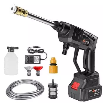 Электрический пистолет для мойки автомобилей 50 бар, 500 Вт, беспроводной очиститель высокого давления, пенопласт, многофункциональная насадка, переносная автомойка, садовый спрей 1 Set
