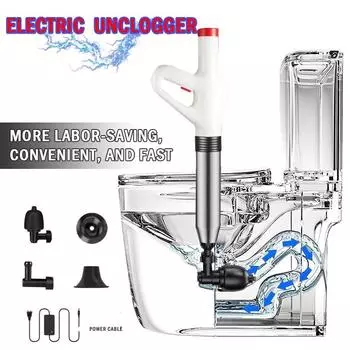 Электрический плунжер для унитаза, драга, инструмент для удаления засоров, воздушные плунжеры для унитаза высокого давления для туалета, ванной комнаты, слив в пол