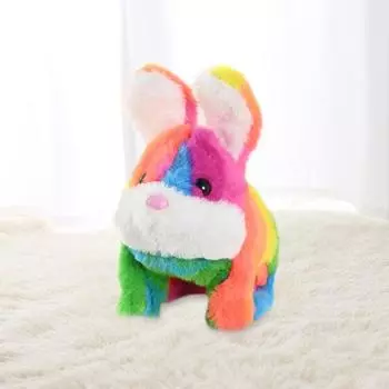 Электрический плюшевый кролик игрушка интерактивный кролик со звуками и движениями анимированная ходьба покачивание серый