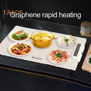 Электрический поднос для подогрева, силиконовый складной подогреватель для еды с регулируемой температурой, подносы с горячим нагревом для шведского стола, ресторана, вечеринки, ужина EU Plug