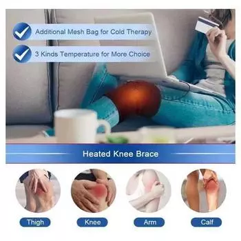 Электрический подогрев ног, наколенник, 5 В, USB/Type-C, зарядка, наколенник с подогревом, 3 уровня нагрева, наколенник, грелка для коленного сустава, облегчение боли в коленном суставе