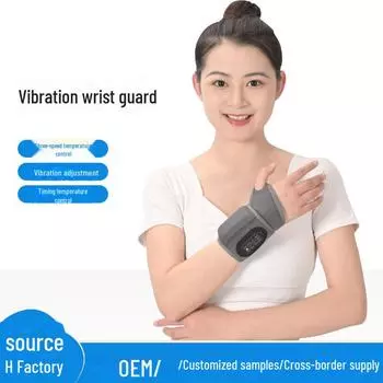 Электрический подогреваемый графеновый браслет-массажер для рук с функцией интеллектуальной моксотерапии Single button wristband, One Size красный