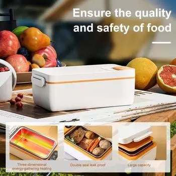 Электрический подогреваемый ланч-бокс большой емкости пищевой BPA Free перезаряжаемый беспроводной самонагревающийся ланч-бокс светло-зеленый