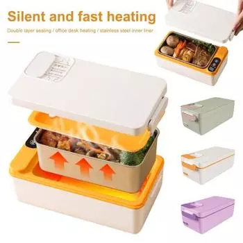 Электрический подогреваемый ланч-бокс большой емкости пищевой BPA Free перезаряжаемый беспроводной самообслуживаемый светло-зеленый