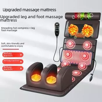 Электрический подогреваемый массажный коврик для всего тела с многофункциональным массажером для шеи, поясницы, спины и ног. Six-button Supreme Edition серый