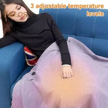 Электрический подогреваемый платок-одеяло с регулируемой температурой и технологией быстрого нагрева. Застежка-молния. USB-одеяло с подогревом. хаки