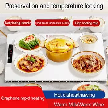 Электрический подогреваемый поднос с регулируемой температурой, складная конструкция, быстрый нагрев, подогреватель еды, подставка под столовые приборы US Plug