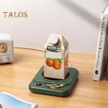 Электрический подогреватель чашек кофе, автоматическое отключение, светодиодный дисплей, USB-подставка для кружек с подогревом, три температурные настройки, термостатическая подставка для чашек зелёный