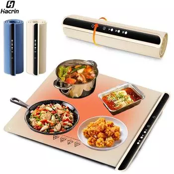 Электрический подогреватель для еды, складной коврик для подогрева еды с регулируемой температурой, силиконовая электрическая подогреваемая тарелка