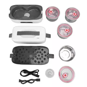 Электрический подогреватель еды для ланч-боксов, двойной слой, 4 миски из нержавеющей стали, портативный подогреватель для ланча с подогревом Lun EU Plug 220V