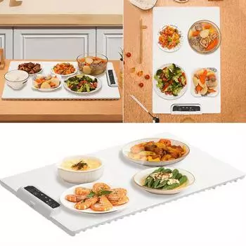 Электрический подогреватель с регулируемой температурой, умная подогреваемая пластина из силикона, быстрый нагрев для вечеринок, семейных посиделок слоновая кость